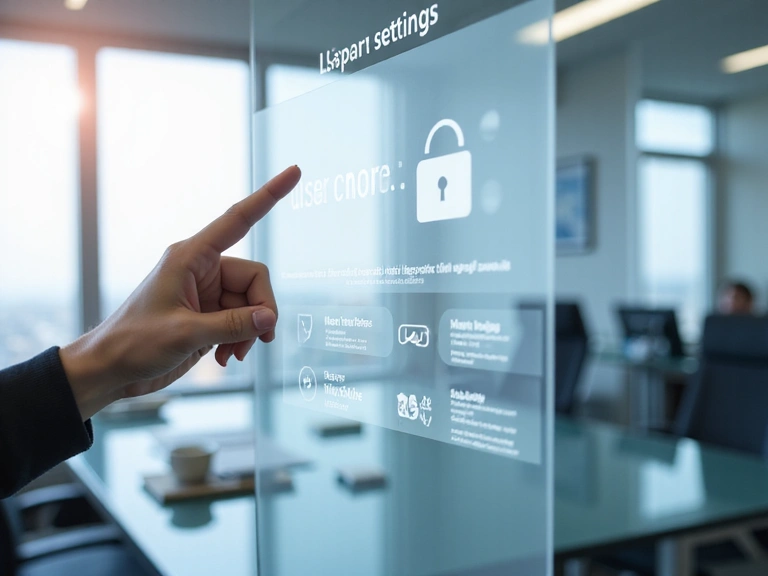 A user interacting with a settings dashboard on a screen