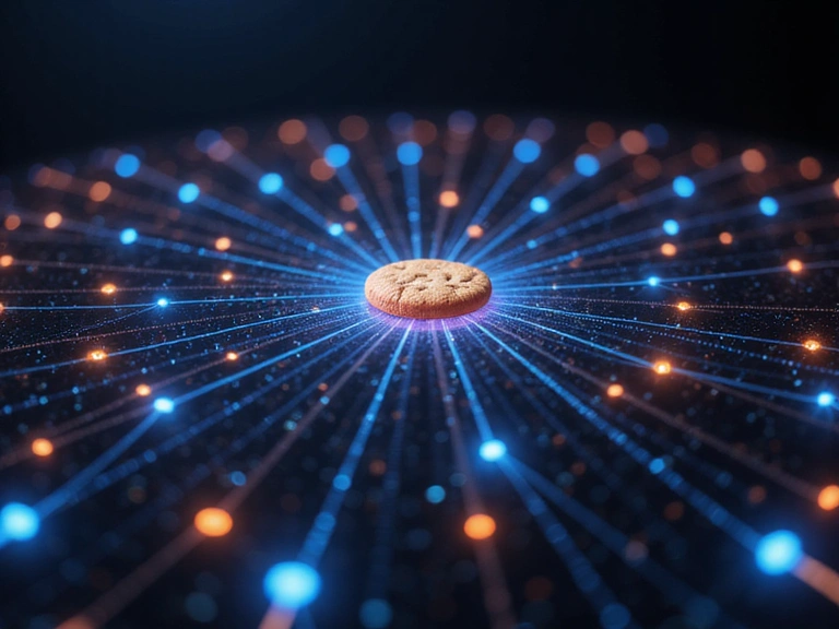 Abstract visualization of digital cookie data points