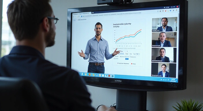 A panel of experts discussing HCM technology in a webinar format.