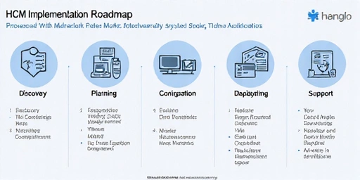 A project plan showing a roadmap for HCM implementation.