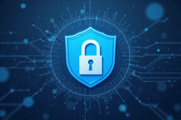 A digital illustration of a shield and a key, symbolizing data security and privacy.